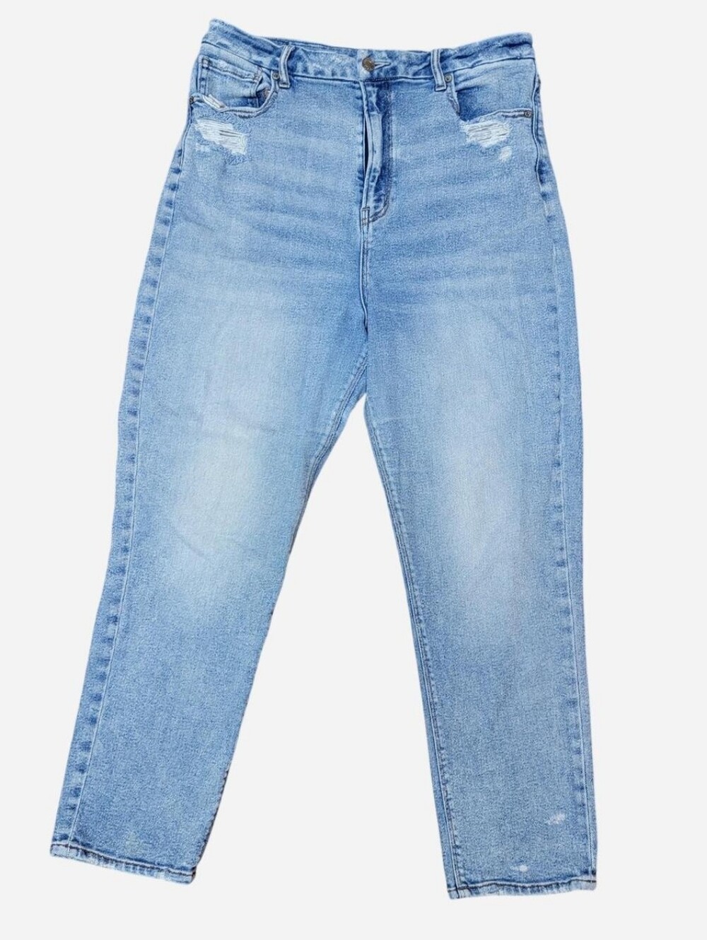 American Eagle Lightly Distressed High Rise Curvy Mom Jeans